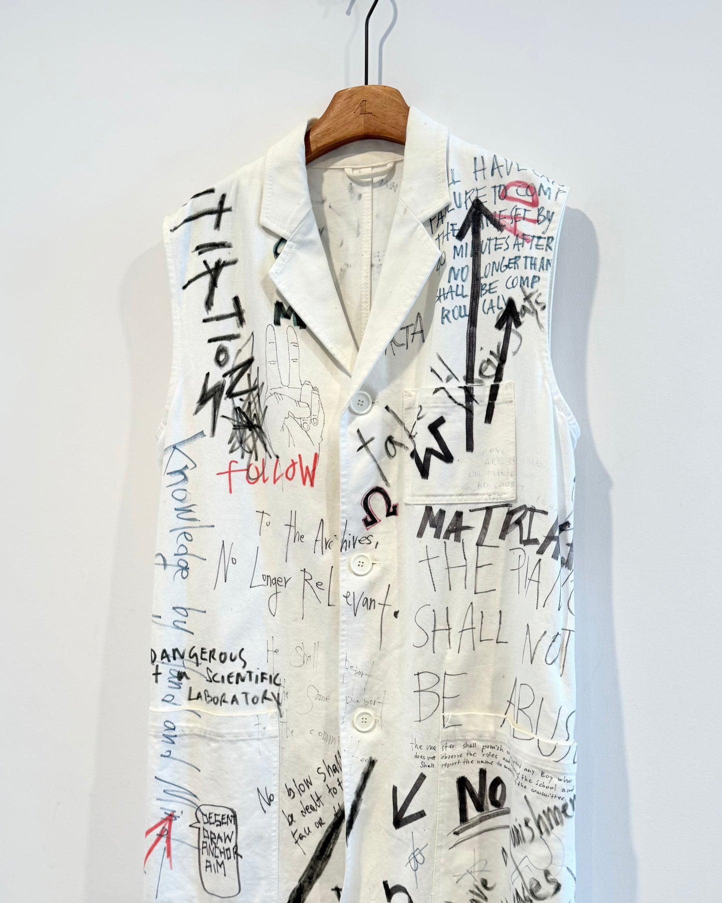 Raf Simons Aw2015 Hand Paint Long Vest Coat