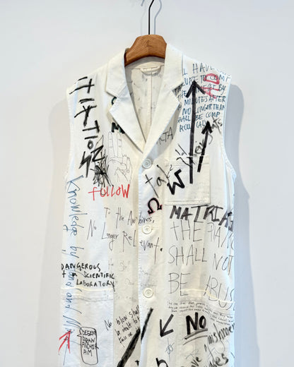 Raf Simons Aw2015 Hand Paint Long Vest Coat