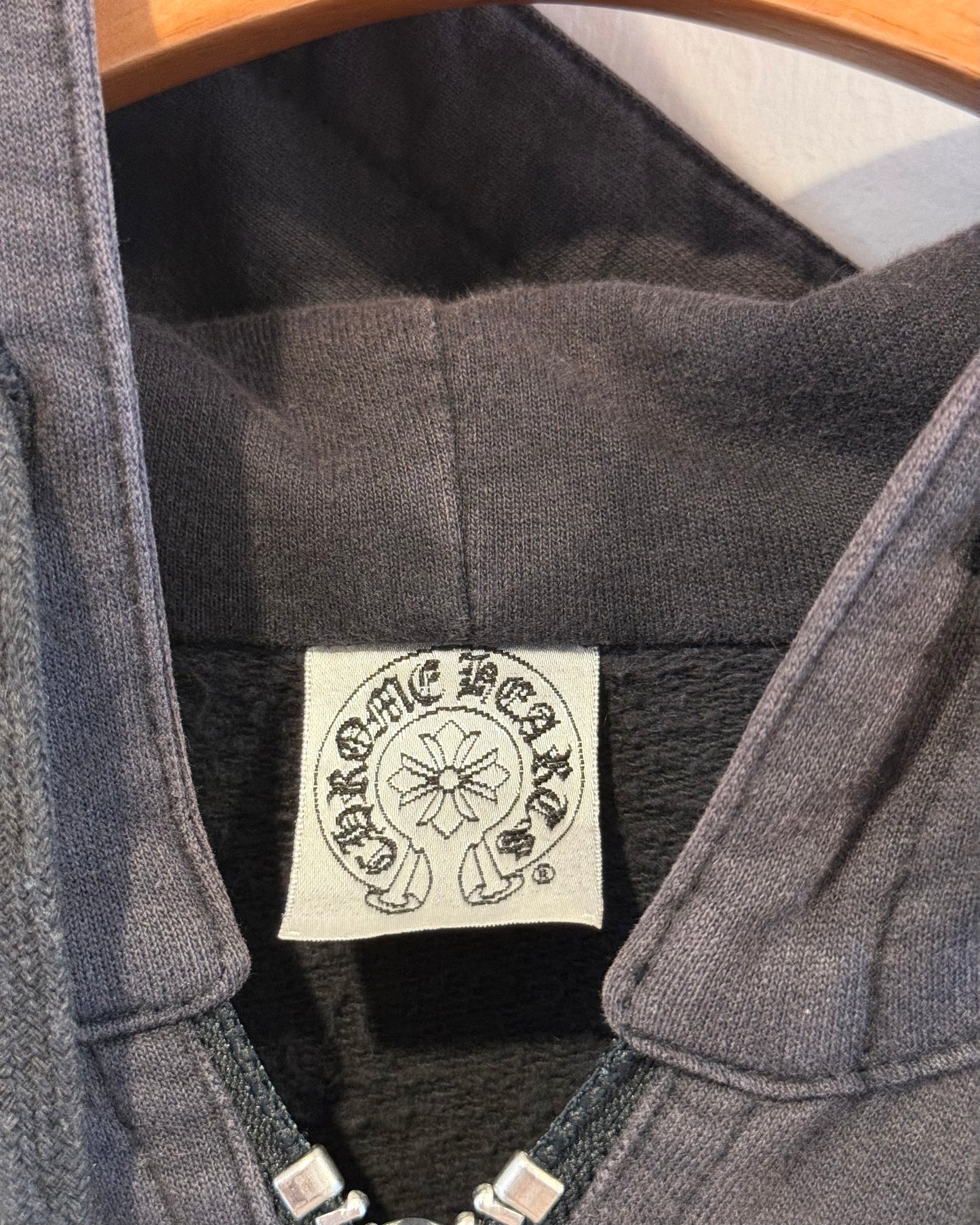 Chrome Hearts Leather Horse Shoe Patch Zip up Hoodie