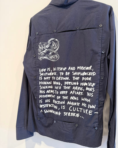 Raf Simons Aw2004 Waves Patched Button up Shirt