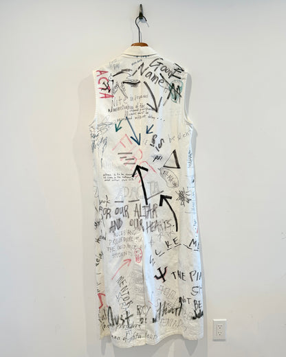 Raf Simons Aw2015 Hand Paint Long Vest Coat