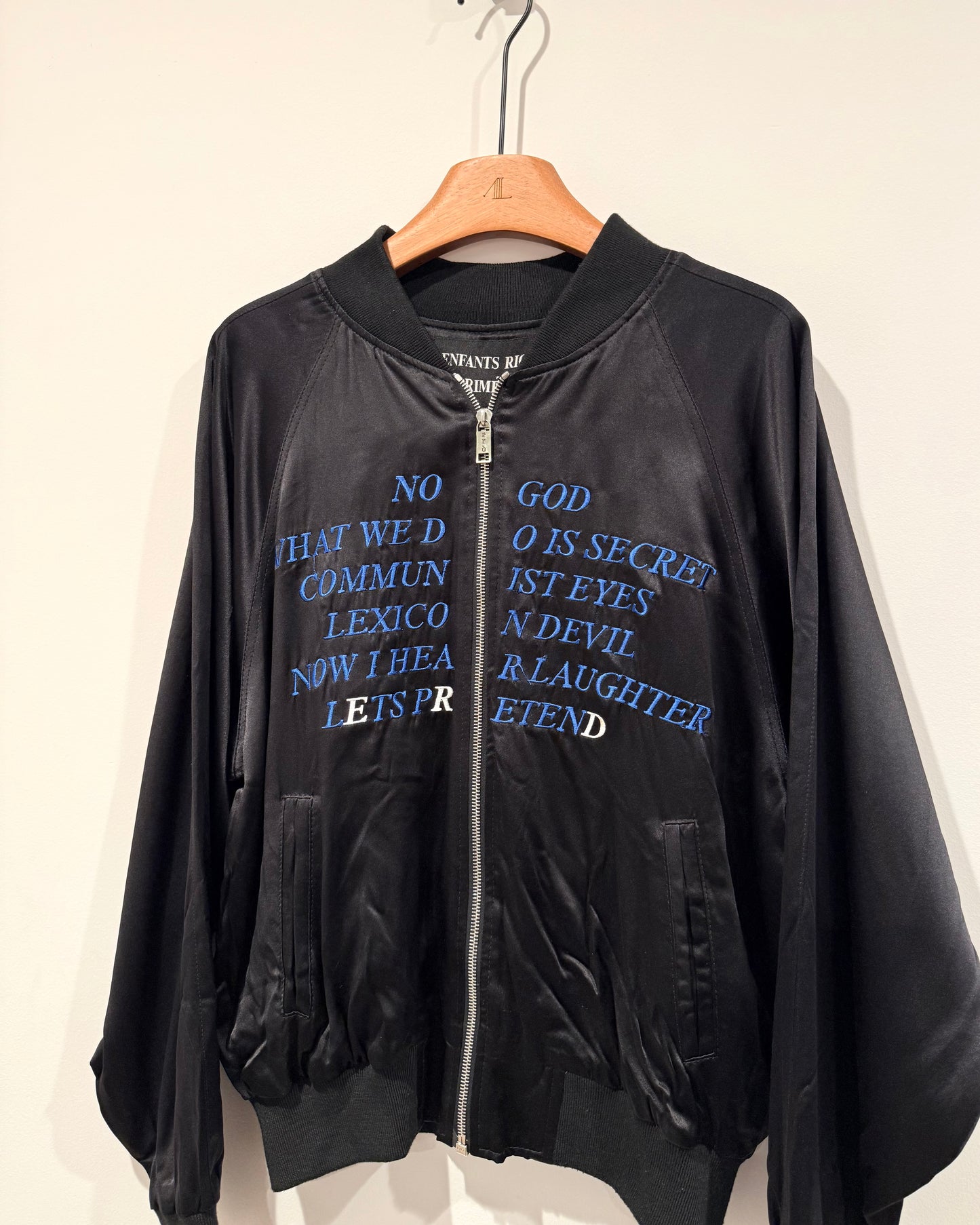Enfants Riches Deprimes No God Silk Bomber Jacket