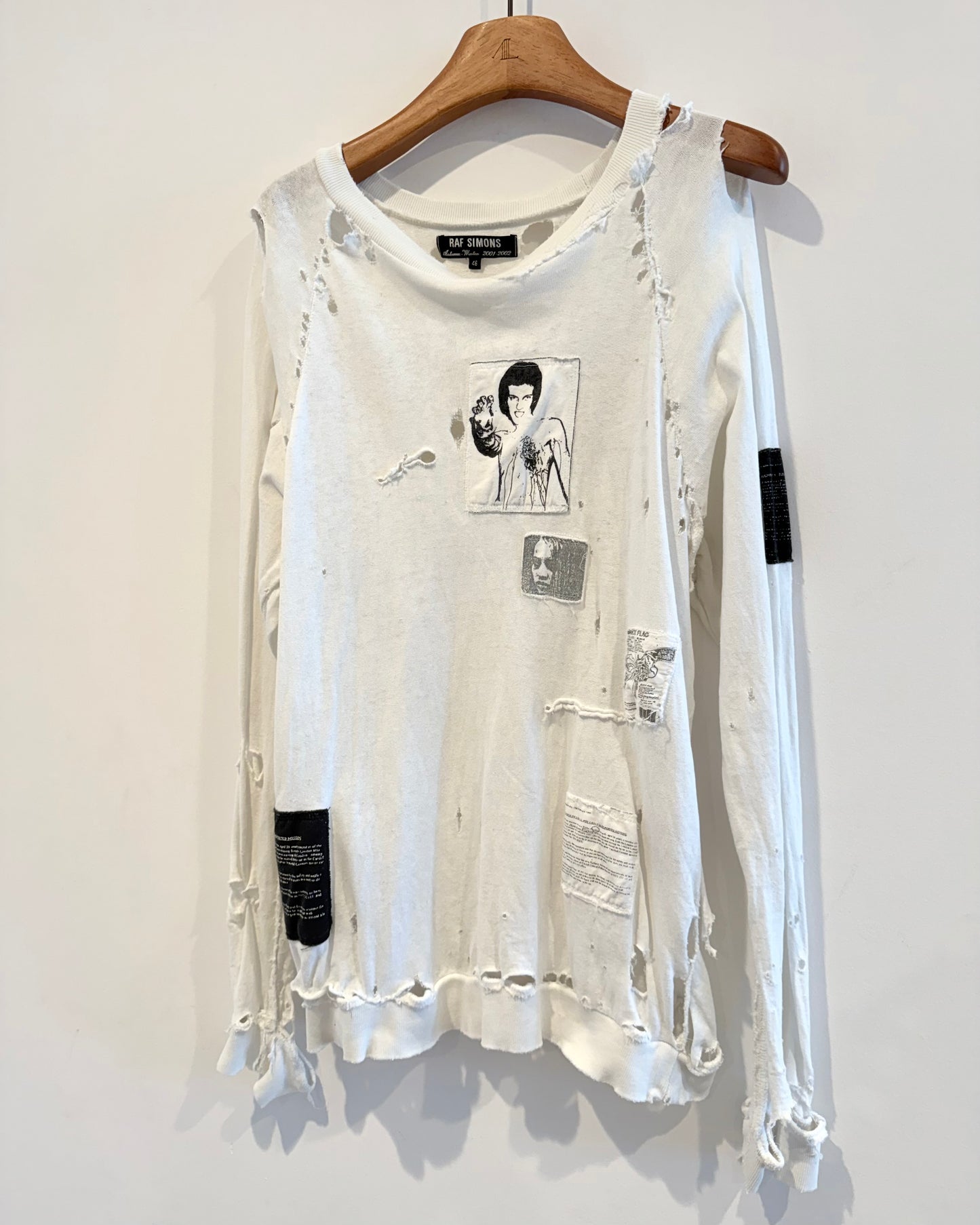 Raf Simons Aw2001 “Riot Riot Riot” Patched Long sleeve Shirt