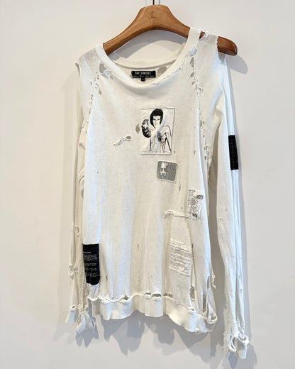 Raf Simons Aw2001 “Riot Riot Riot” Patched Long sleeve Shirt
