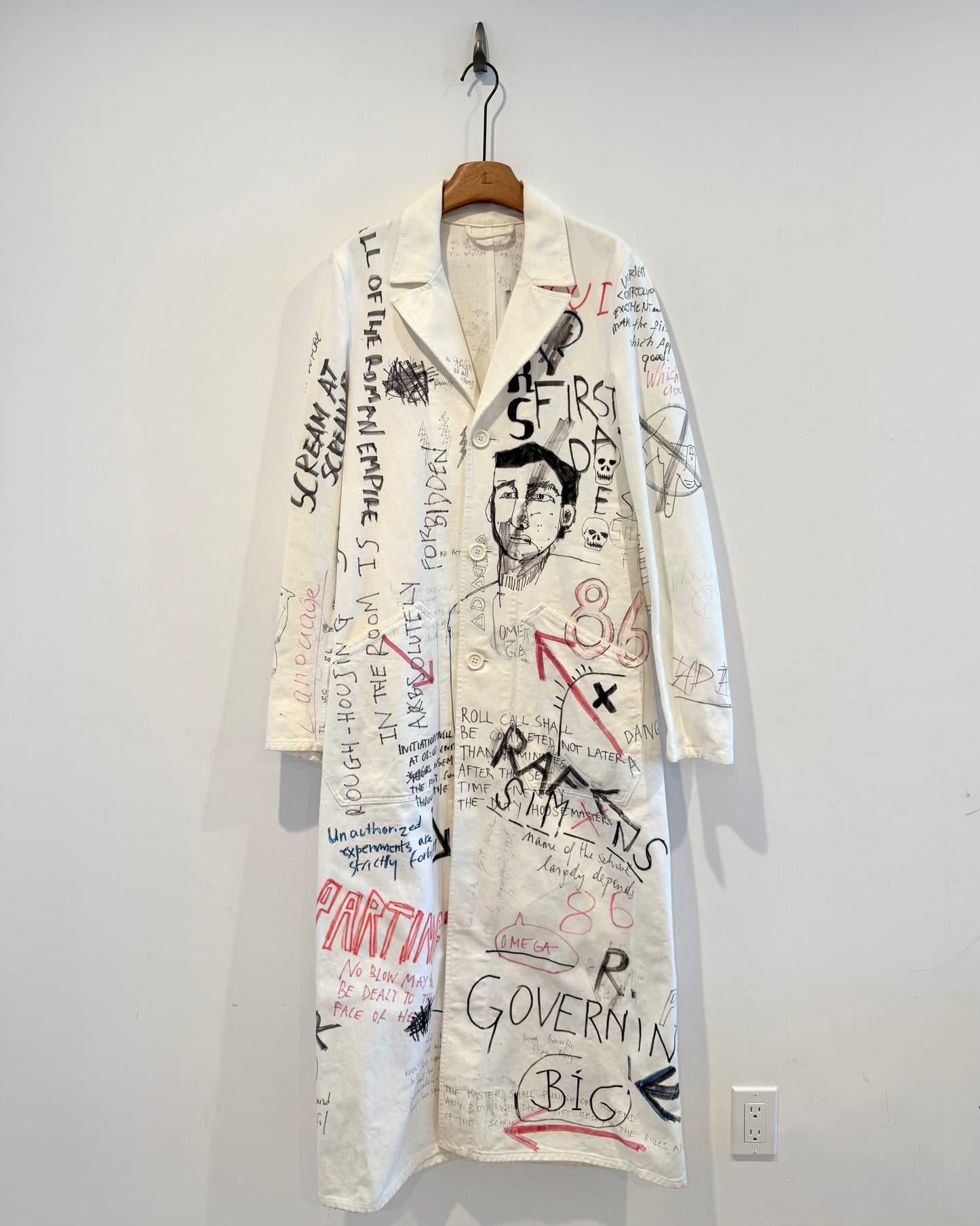 Raf Simons Aw2015 Hand Paint Lab Coat