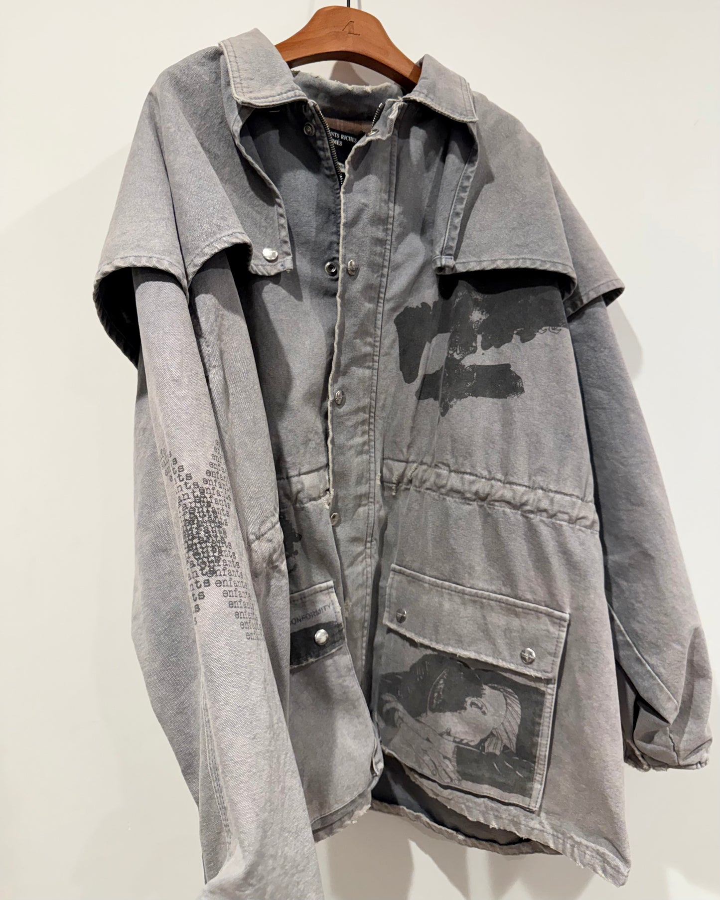 Enfants Riches Deprimes ‘Duster’ Grey Denim Graphic Jacket