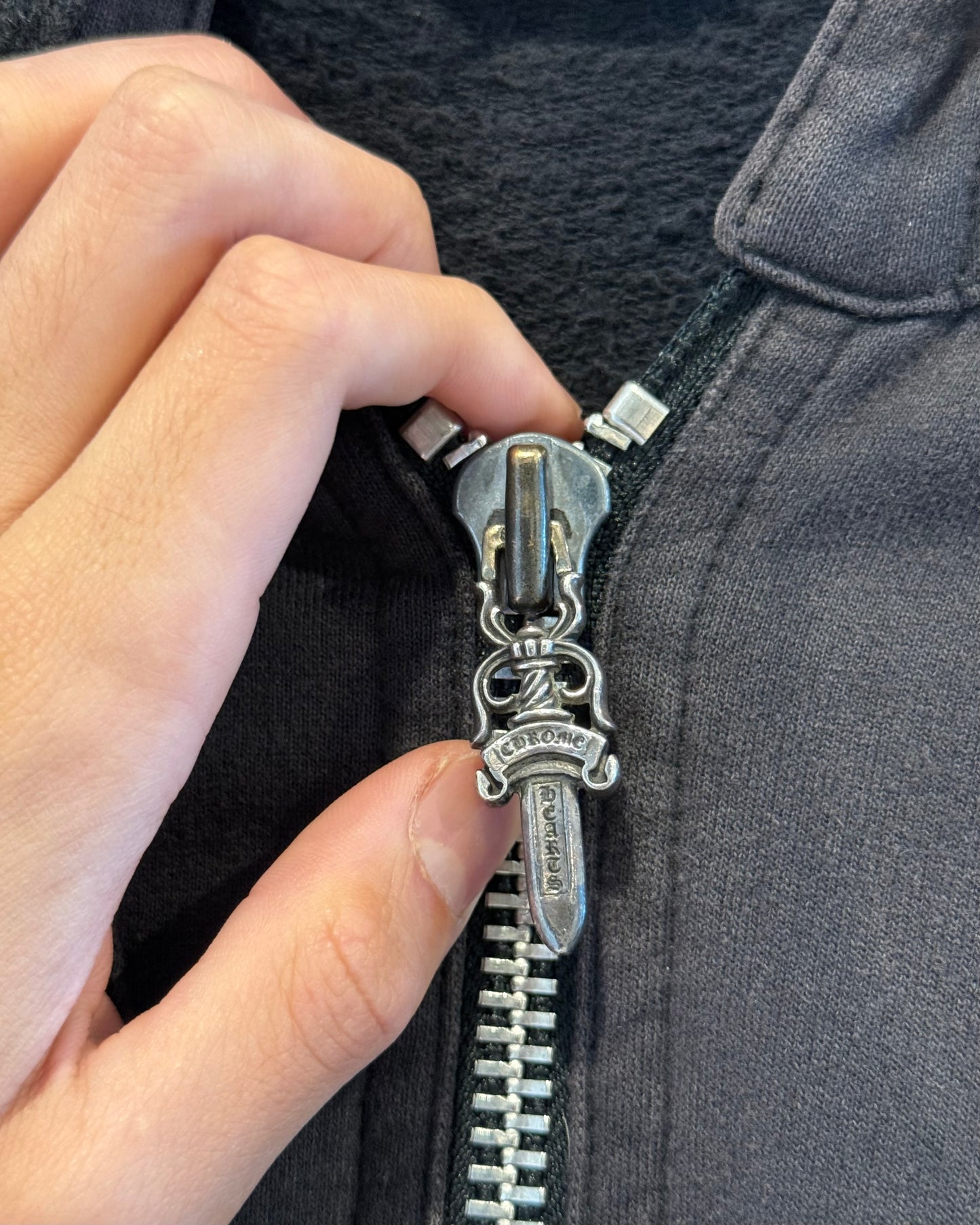 Chrome Hearts Leather Horse Shoe Patch Zip up Hoodie