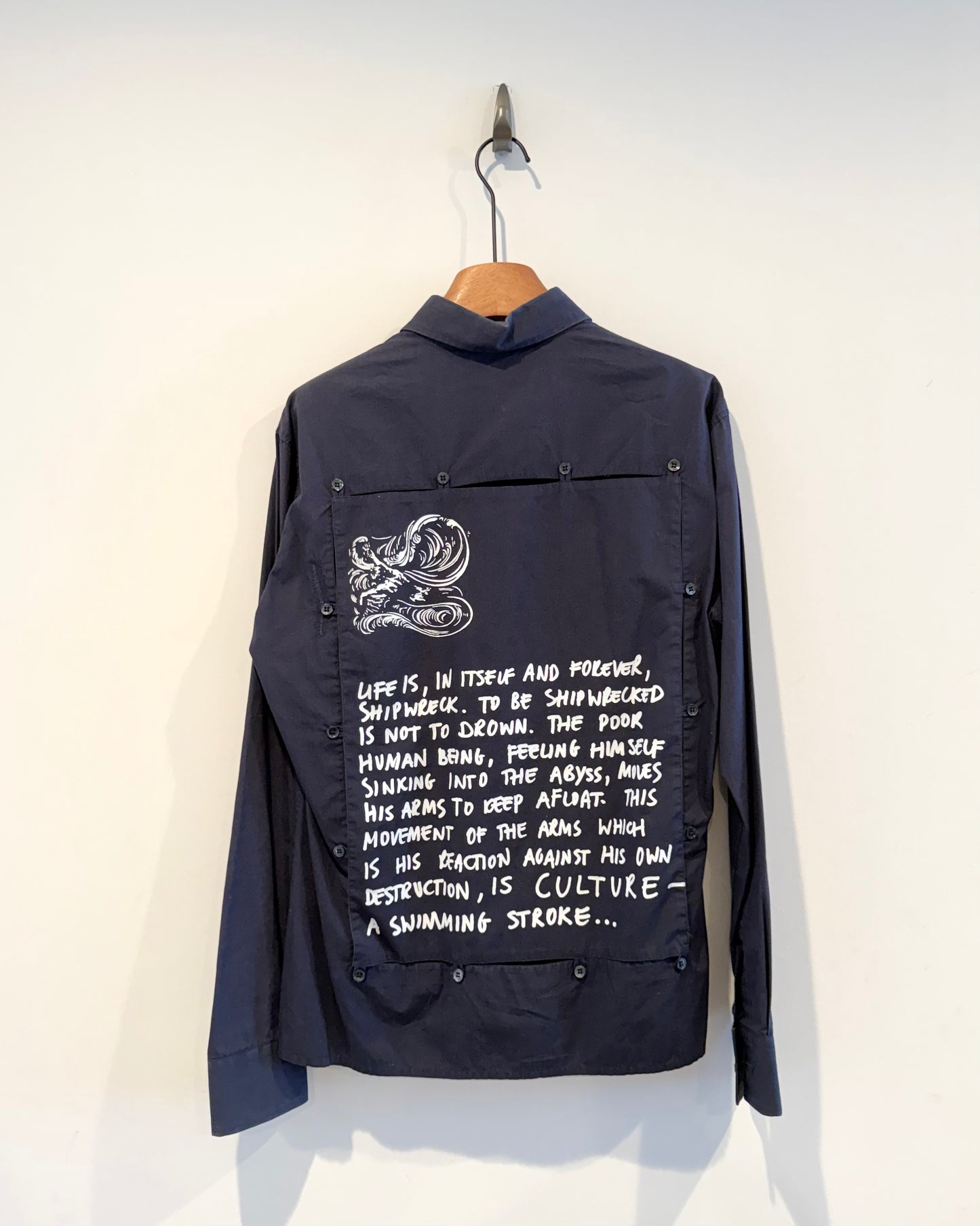 Raf Simons Aw2004 Waves Patched Button up Shirt