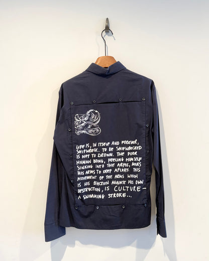Raf Simons Aw2004 Waves Patched Button up Shirt