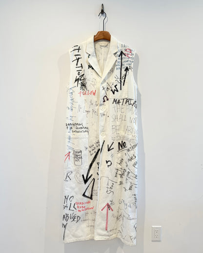 Raf Simons Aw2015 Hand Paint Long Vest Coat