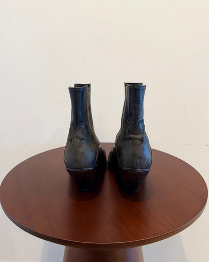 Enfants Riches Deprimes Rose Metal Tip Midnight Cowboy Boots Black