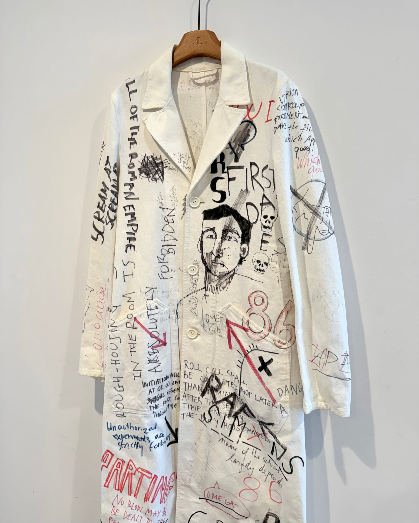 Raf Simons Aw2015 Hand Paint Lab Coat