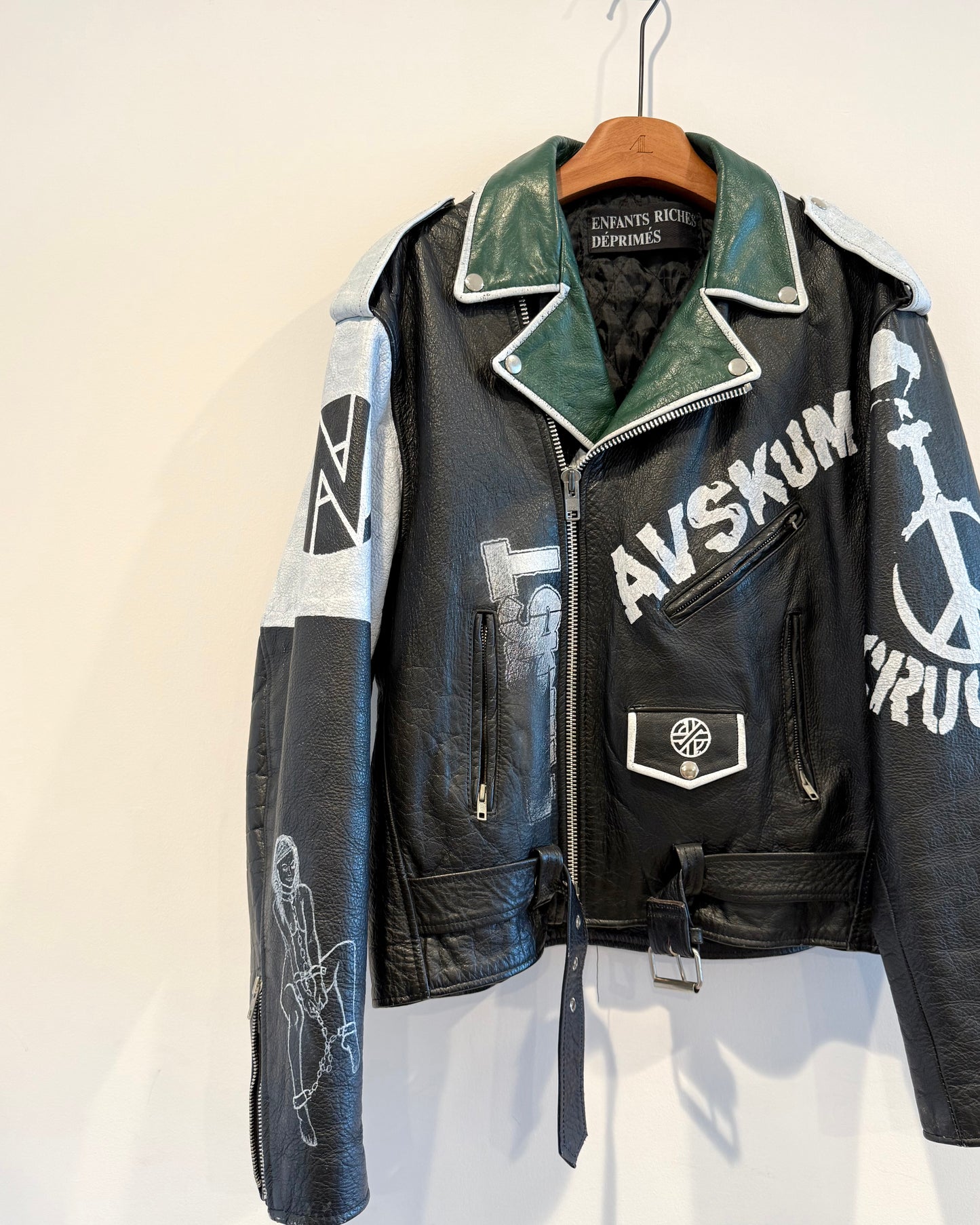 Enfants Riches Deprimes GBH Hand Paint Leather Jacket