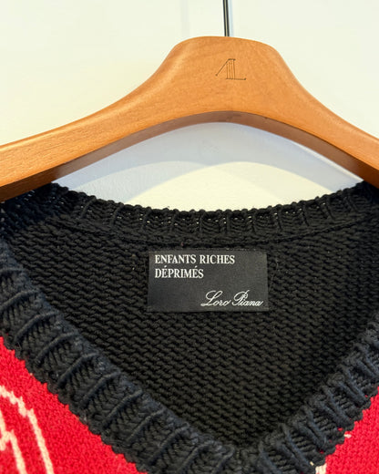 Enfants Riches Deprimes Loro Piana Red Chain Sweater Knit