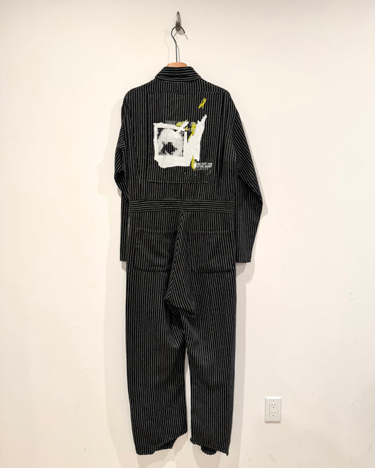 Enfants Riches Deprimes Striped Patched Jumpsuit