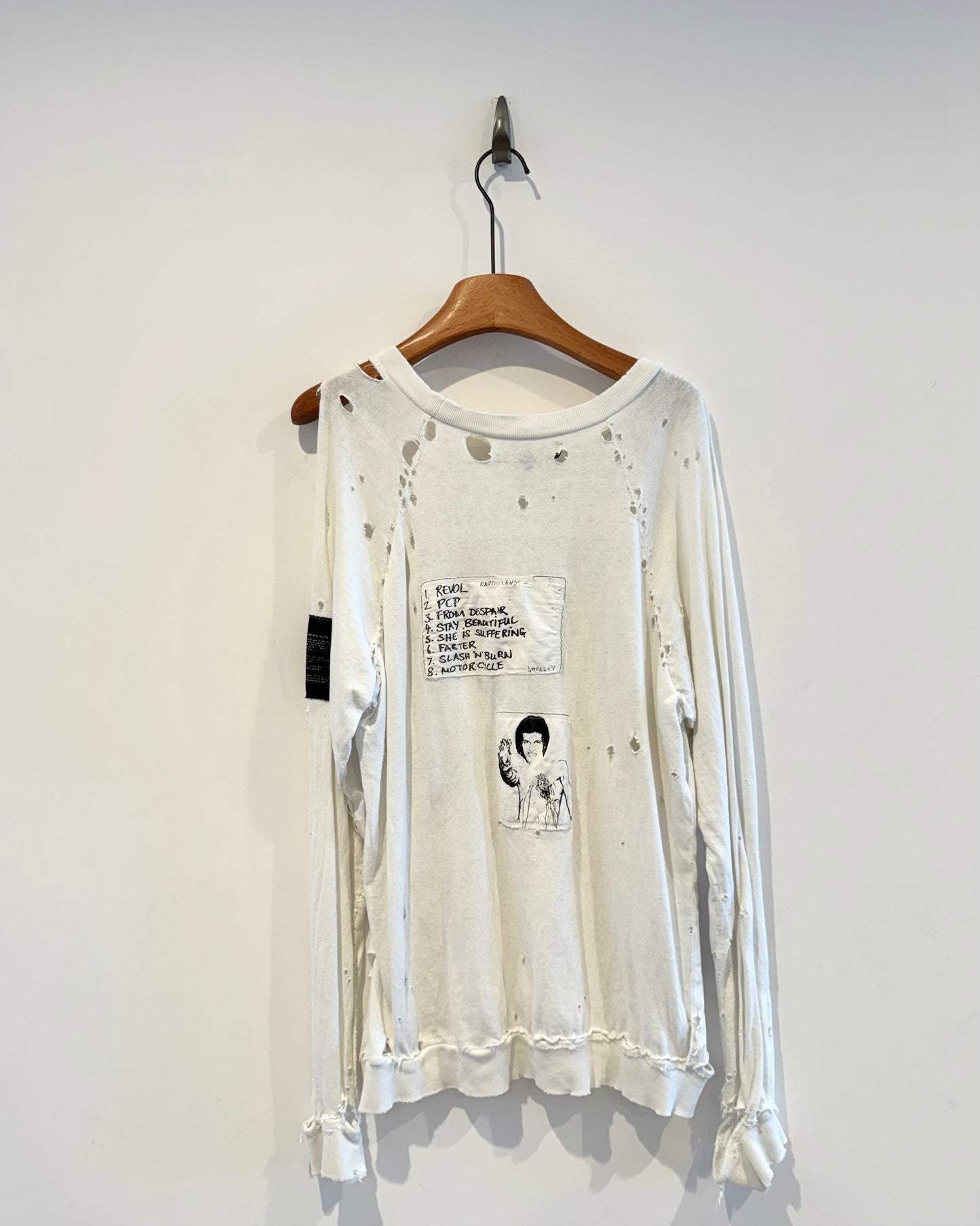 Raf Simons Aw2001 “Riot Riot Riot” Patched Long sleeve Shirt