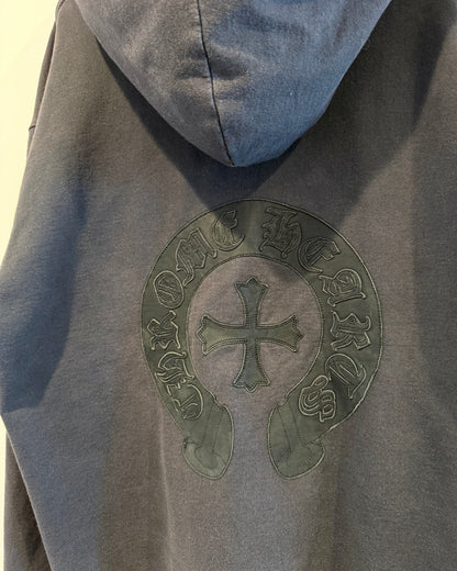 Chrome Hearts Leather Horse Shoe Patch Zip up Hoodie