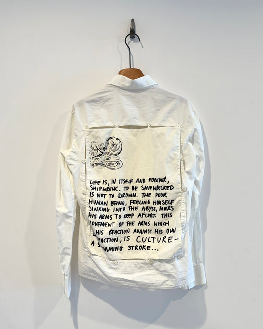 Raf Simons Aw2004 Waves Patched Button Shirt