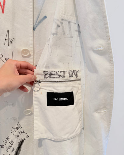 Raf Simons Aw2015 Hand Paint Long Vest Coat