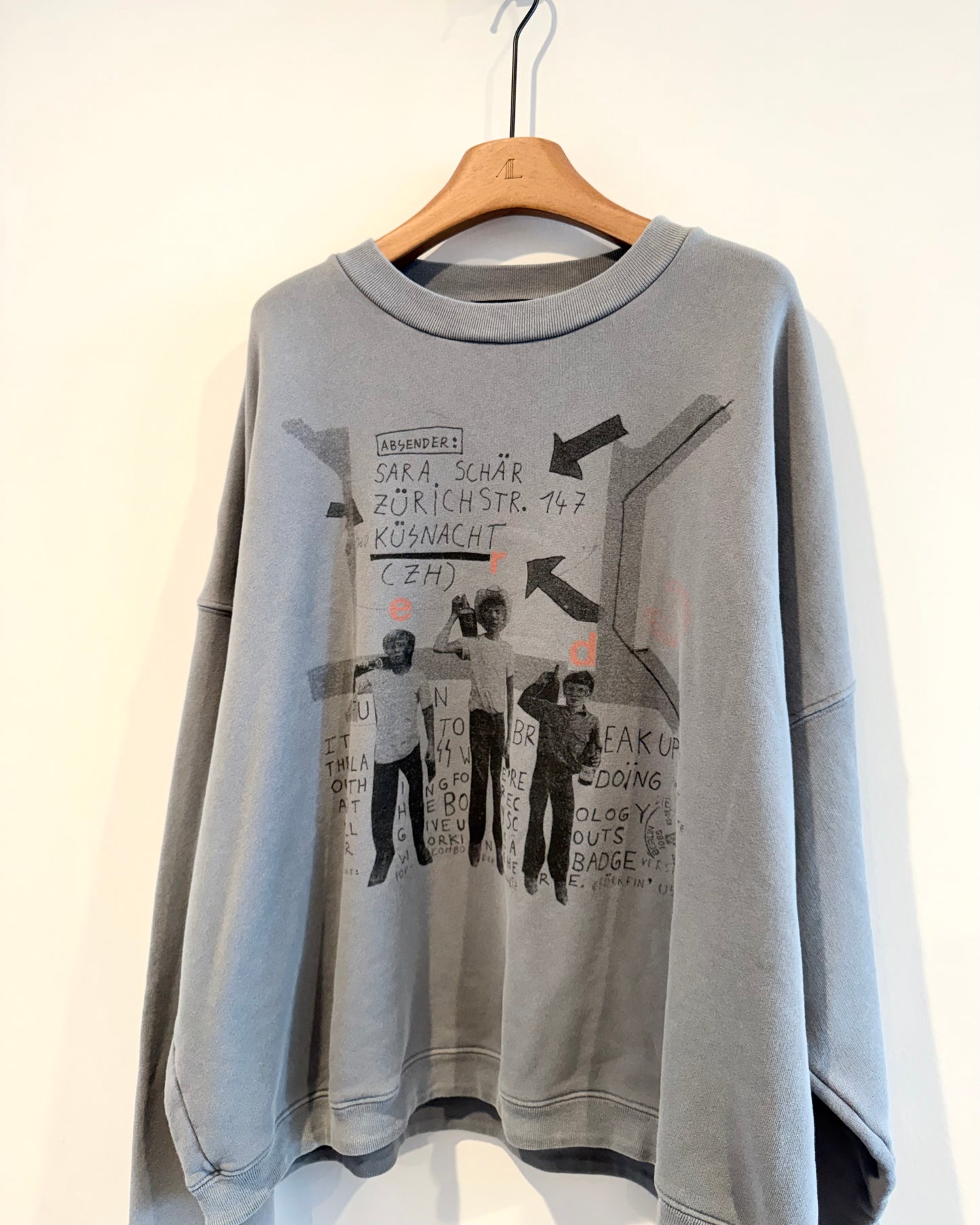 Enfants Riches Deprimes Haze Blue Arrow Kids Crewneck Sweatshirt