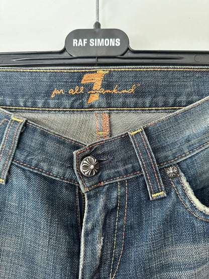 Chrome Hearts x 7Jeans Cross Patched Jeans