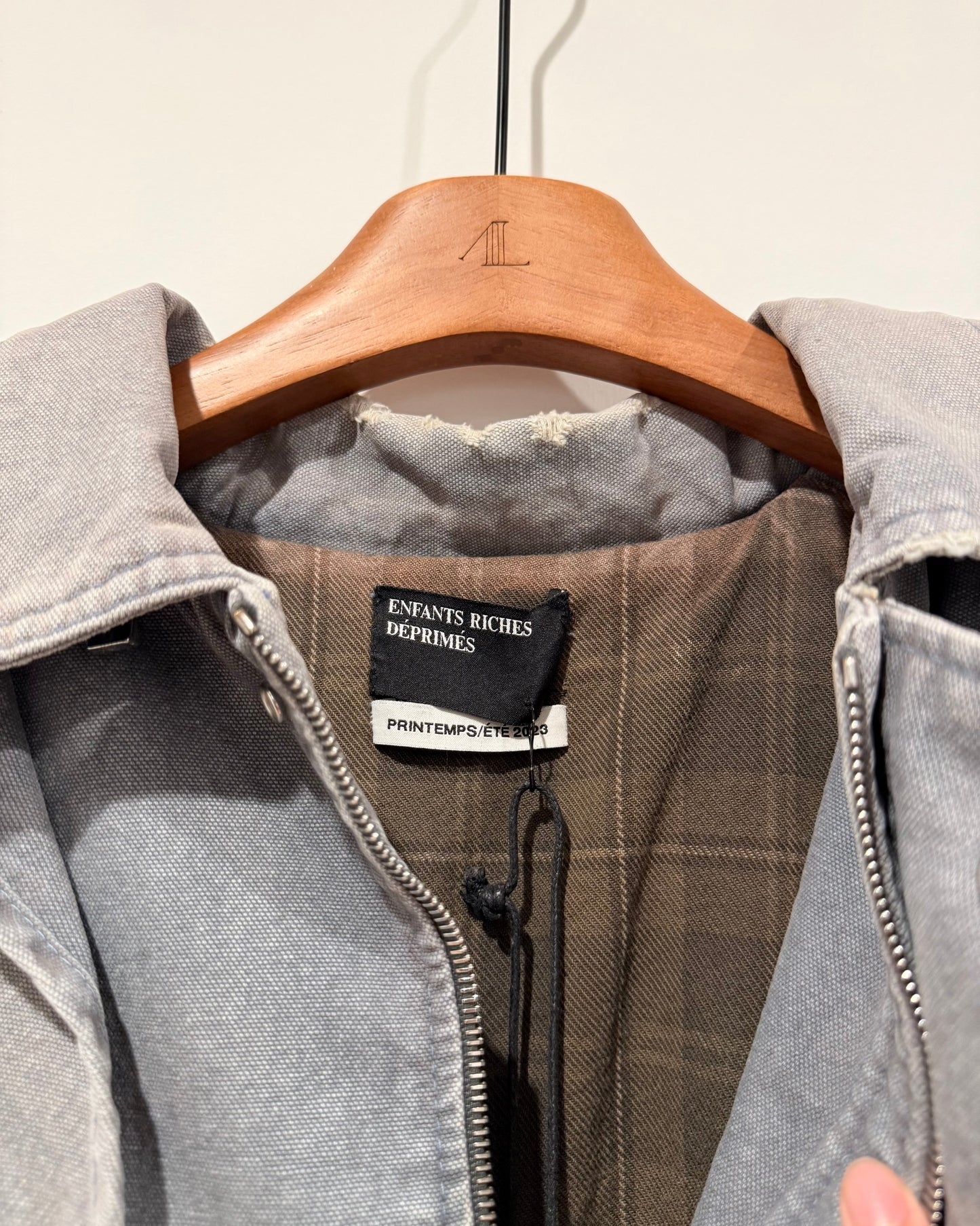 Enfants Riches Deprimes ‘Duster’ Grey Denim Graphic Jacket