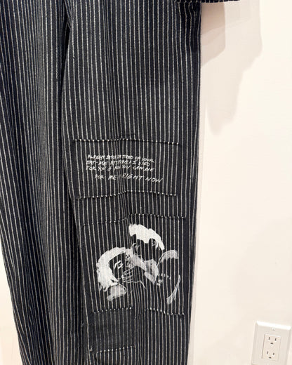 Enfants Riches Deprimes Striped Patched Jumpsuit