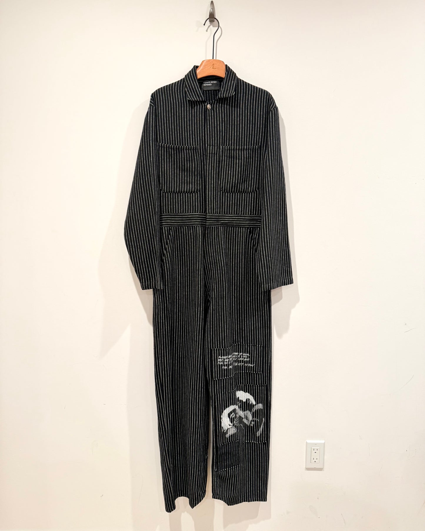 Enfants Riches Deprimes Striped Patched Jumpsuit