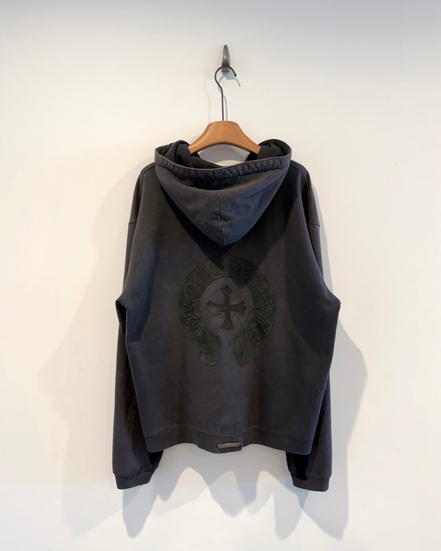 Chrome Hearts Leather Horse Shoe Patch Zip up Hoodie